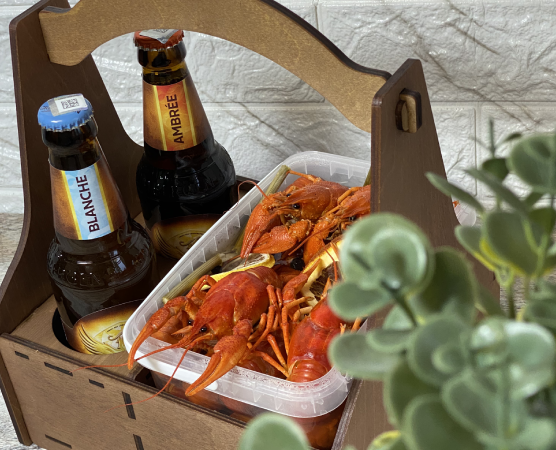 Картонная коробка с раками S 15 шт/20 шт