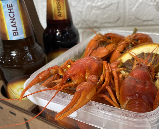 Картонная коробка с раками S 15 шт/20 шт